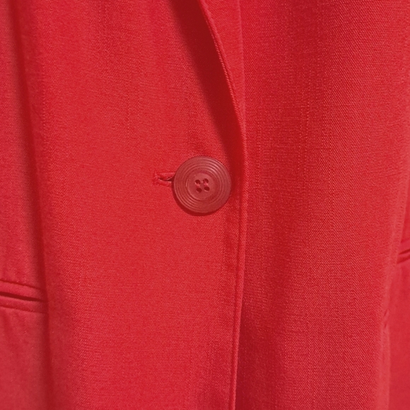 Sag Harbor Red 1 Button Closure Business Blazer Jacket. Size 16 - Picture 4 of 9
